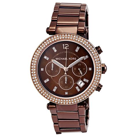 michael kors parker chronograph chocolate dial ladies watch mk5578|Michael Kors Parker Chronograph Chocolate Dial Ladies Watch .